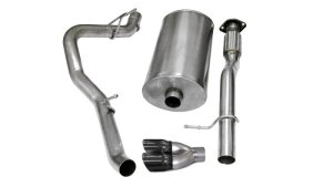 Chevrolet Avalanche Performance Exhaust - Single Side - CORSA Performance - Cat-Back with Twin 4in Black Pro-Series Tips - Black - `07-`09